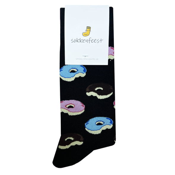 Donut sokken zwart - One size fits all