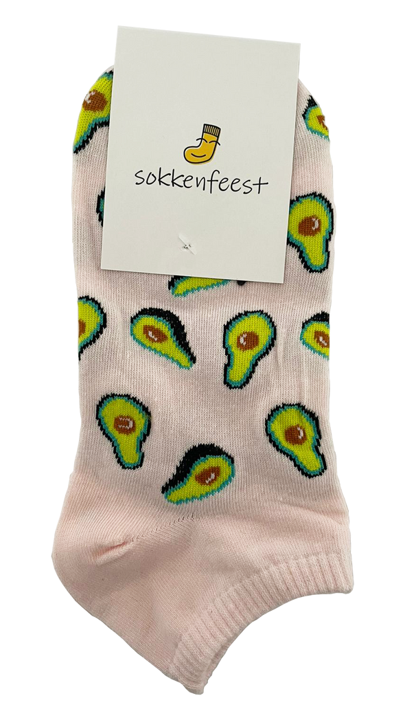 Roze avocado enkelsokken - Maat 35-41